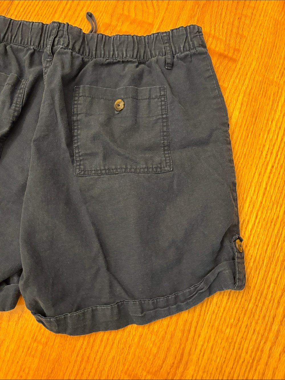 Faded Glory Navy Drawstring Cargo Shorts with Button Flap Pocket - Picture 6 of 9